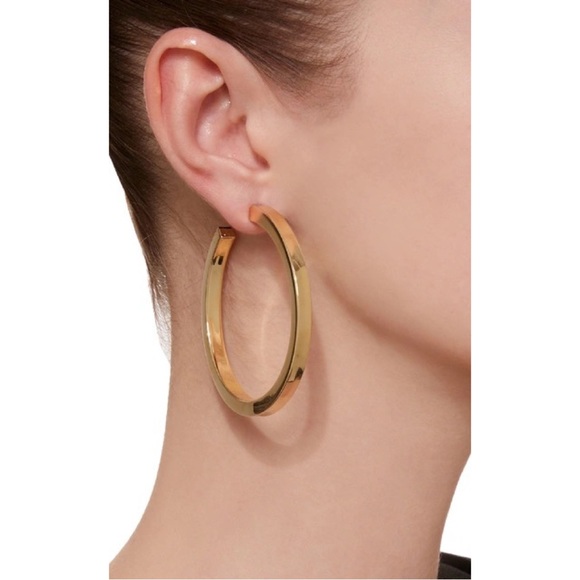 JENNIFER FISHER 2” ERIN 10K GOLD-PLATED HOOP EARRINGS - Picture 3 of 5